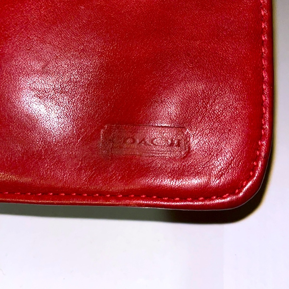Coach Vintage Red Leather Backpack with matching corn purse, wallet. - Picture 4 of 6